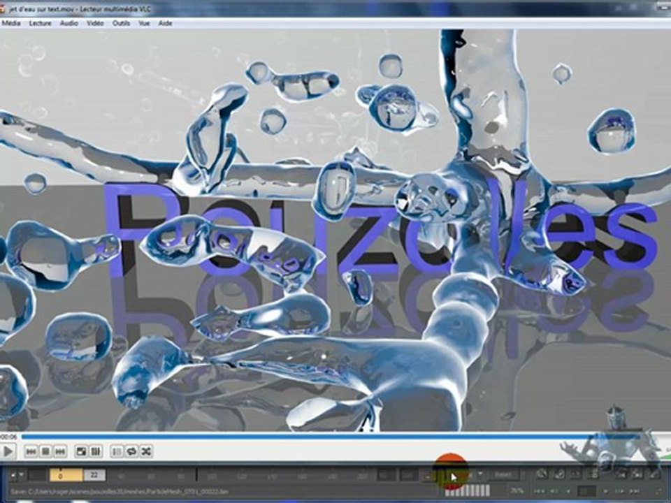 jet d'eau sur text