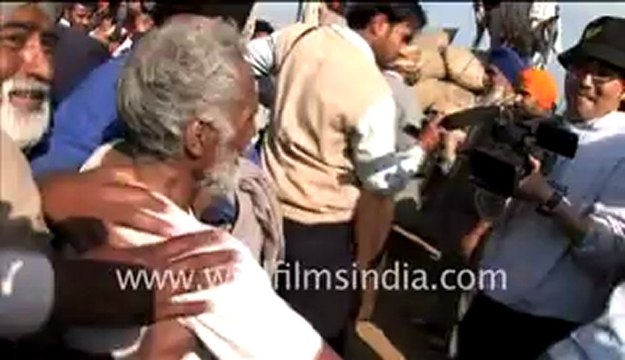 Sand bag unloading competition!