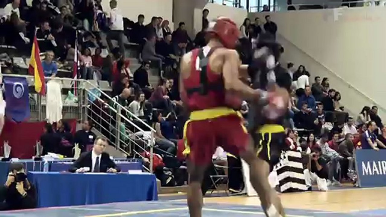 Open de France de Wushu Sportif 2012 / Finale Sanda Seniors -70kg / Jean-Luc Hamon vs Clément Ovan