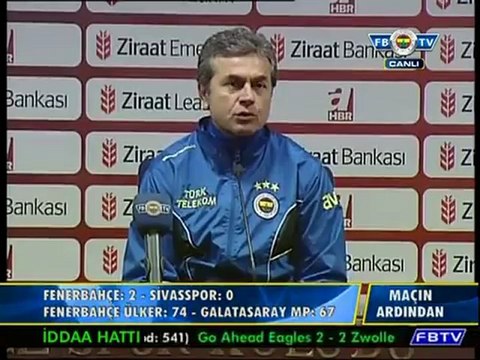 19 Aralık 2012 ZTK Sivasspor Maçı Sonrası Aykut Kocaman Basın Toplantısı