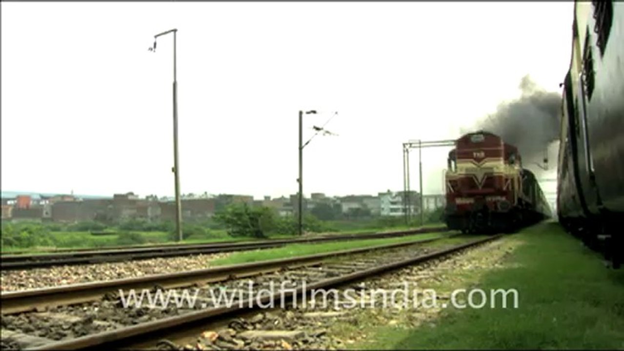 Blue Passenger Train in India