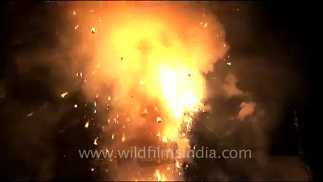 Ravan Effigies burning at Dussehra