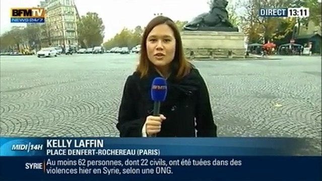 17/11/12 BFM TV Début de la Manifestation contre Mariage Gay à Paris, place Denfert - La Manif Pour Tous