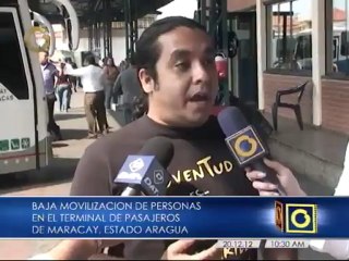 Movilización de pasajeros en terminal del estado Aragua fue baja durante la primera quincena de diciembre