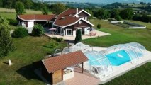 Maison d'architecte en ossature bois au calme avec piscine et tennis à 45 Min de Lyon et Grenoble