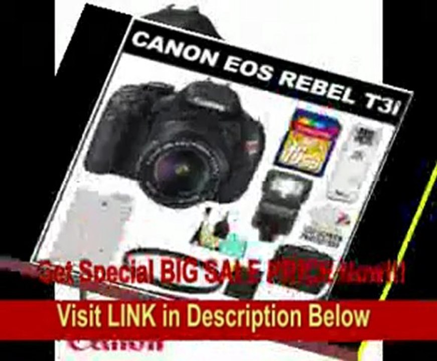Canon EOS Rebel T3i 18.0 MP Digital SLR Camera Body & EF-S 18-135mm IS Lens with 16GB Card + Battery + Case + Filter + Flash + Cleaning & Accessory Kit