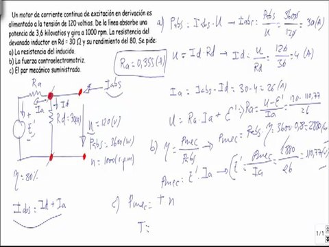 Maquinas electricas motor excitacion en derivacion resistencia inducido