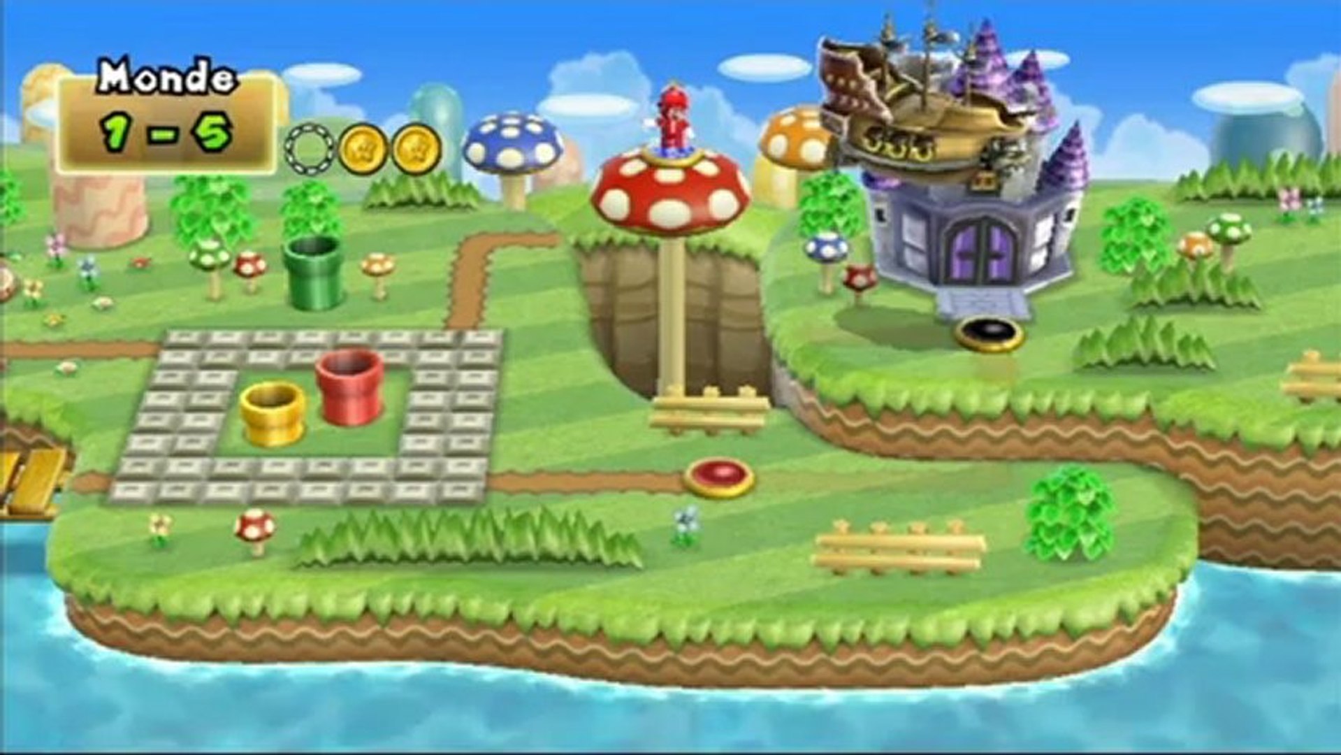 New Super Mario Bros. Wii - Monde 1 : Niveau 1-5 - Vidéo Dailymotion