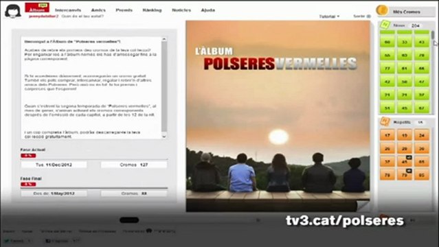 TV3 - tv3.cat/polseres - Àlbum digital dels Polseres vermelles