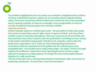 Improving safety in Iraq│BP HOLDINGS