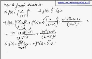 Derivada de otra funcion por reglas de derivacion ejemplo 5