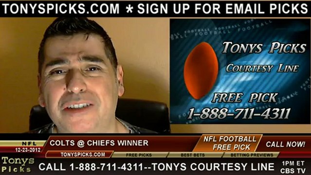 Indianapolis Colts versus Kansas City Chiefs NFL Pro Football Pick Prediction 12-23-2012