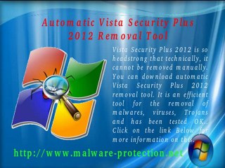 UNinstall Vista Security Plus 2013 from Windows System