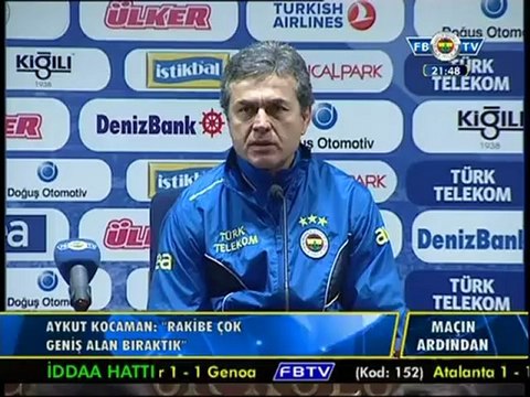 22 Aralık 2012 Karabük Maçı Sonrası Aykut Kocaman Basın Toplantısı 'Hocamız İstifa Etti'