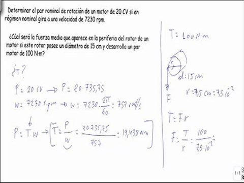 Maquinas electricas determinar par nominal de rotacion de un motor