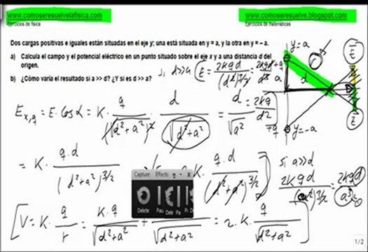 Fisica campo electrico calcular campo y potencial electrico en un punto