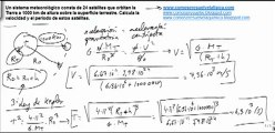 Fisica satelites artificiales calcular periodo y velocidad de 24 satelites