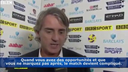 Mancini soulagé de gagner en fin de rencontre