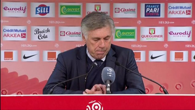 Conférence de presse Stade Brestois 29 - Paris Saint-Germain : Landry CHAUVIN (SB29) - Carlo ANCELOTTI (PSG) - saison 2012/2013