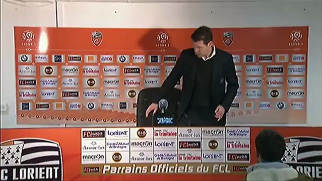 Conférence de presse FC Lorient - Stade de Reims : Christian GOURCUFF (FCL) - Hubert FOURNIER (SdR) - saison 2012/2013