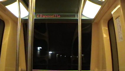VAL208 NG : Vue de la cabine arrière à Ramonville sur la ligne B du métro de Toulouse
