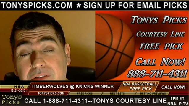New York Knicks versus Minnesota Timberwolves Pick Prediction NBA Pro Basketball Odds Preview 12-23-2012