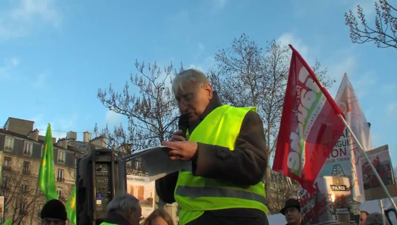 Manifestation du "Collectif contre la Tour Triangle" 08 12 2012_Claude Leplat, Président d'AP15, association Loi 1901 membre du "Collectif contre la Tour Triangle"