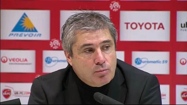 Conférence de presse Valenciennes FC - Evian TG FC : Daniel SANCHEZ (VAFC) - Pascal DUPRAZ (ETG) - saison 2012/2013