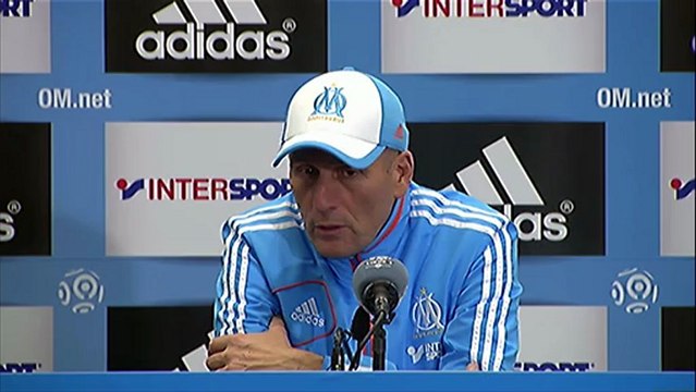 Conférence de presse Olympique de Marseille - AS Saint-Etienne : Elie BAUP (OM) - Christophe GALTIER (ASSE) - saison 2012/2013
