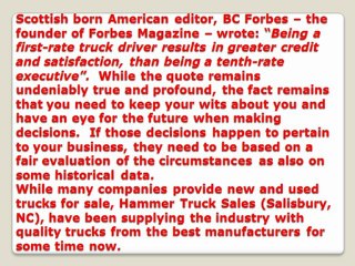 Making an Informed Decision on Used Trucks