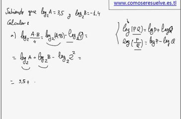 Logaritmo de un producto ejemplo 1