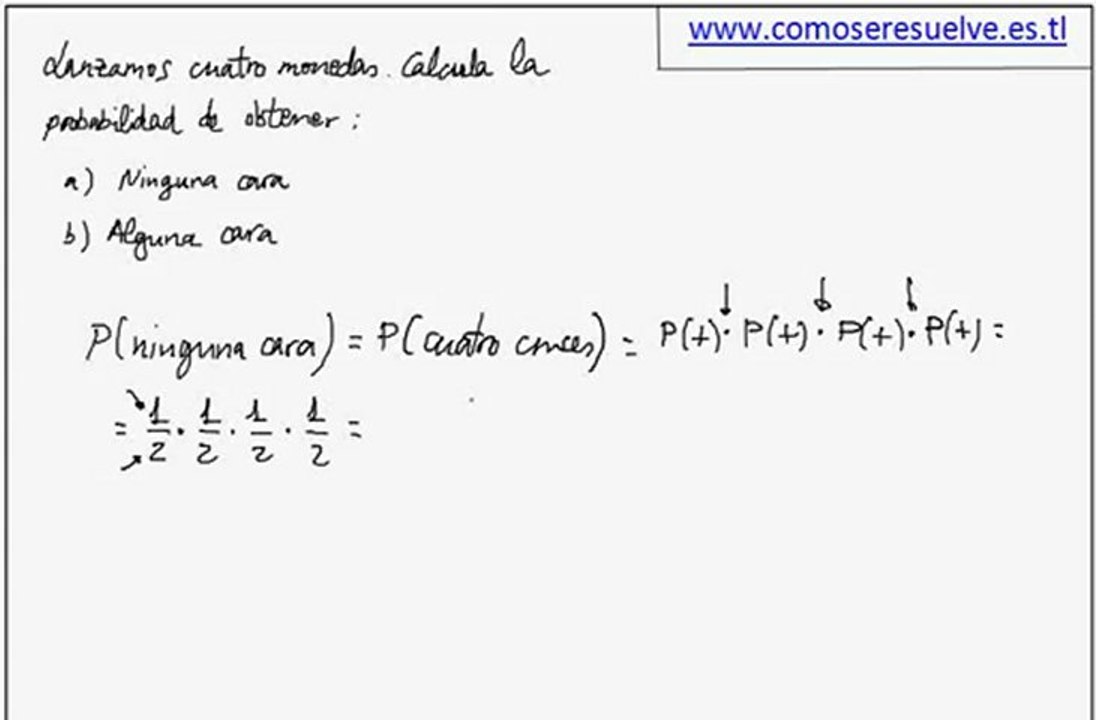 Calculo de probabilidades con monedas ejemplo 1