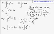 Varias integrales por integracion por partes