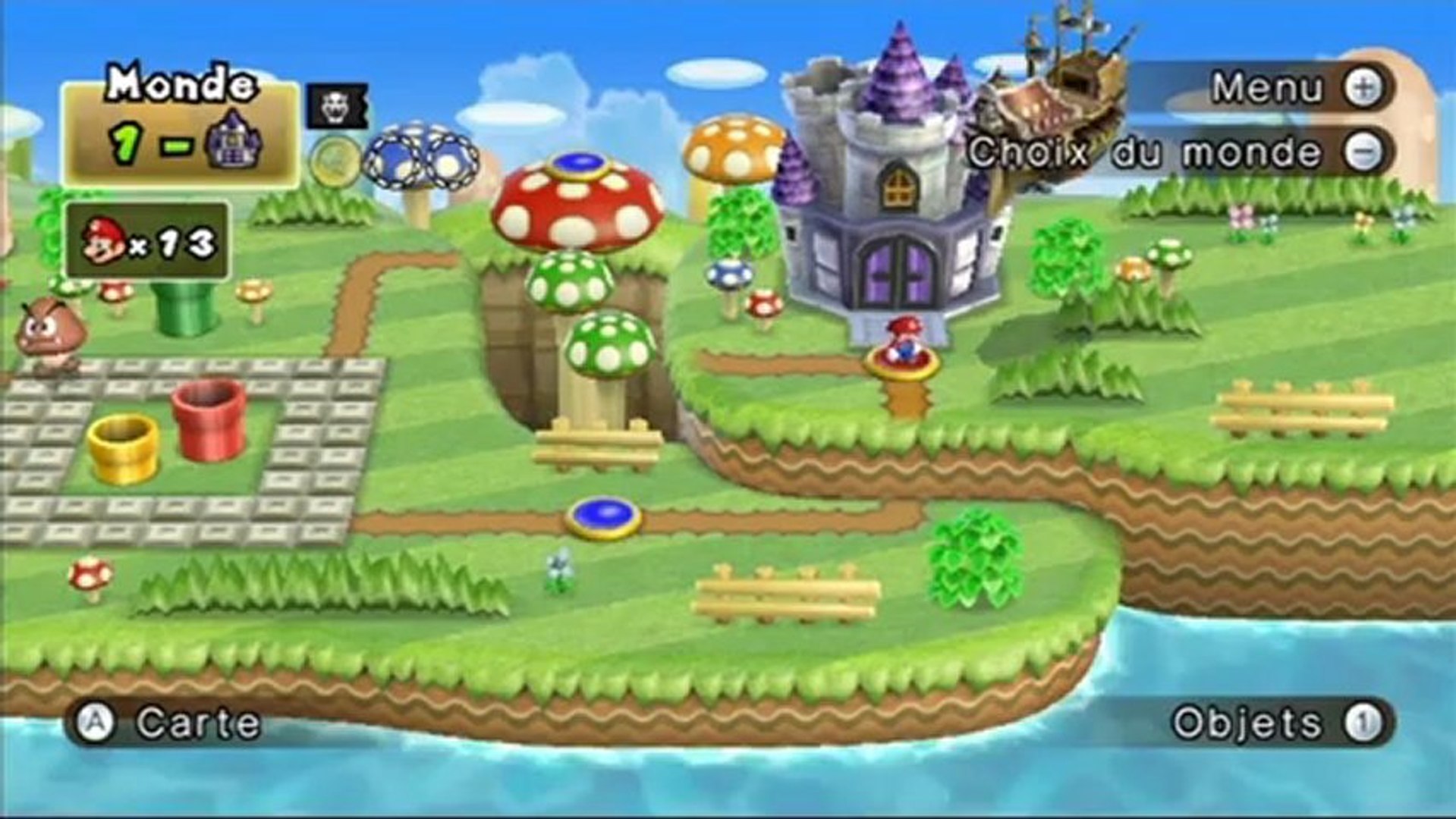 New Super Mario Bros. Wii - Monde 1 : Niveau 1-Château - Vidéo Dailymotion