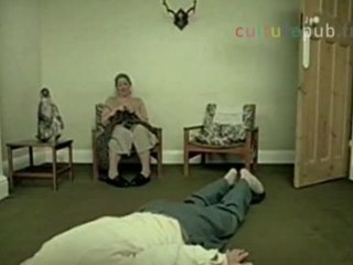 Old grandma nails husband down