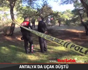 Antalya'da uçak düştü