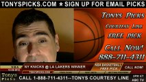 LA Lakers versus New York Knicks Pick Prediction NBA Pro Basketball Odds Preview 12-25-2012