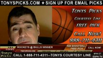Chicago Bulls versus Houston Rockets Pick Prediction NBA Pro Basketball Odds Preview 12-25-2012