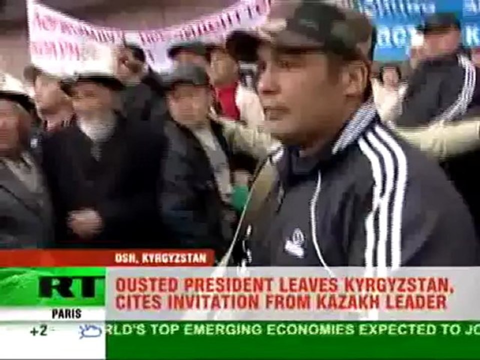 Ousted Kyrgyz leader flees country, flies to Kazakhstan
