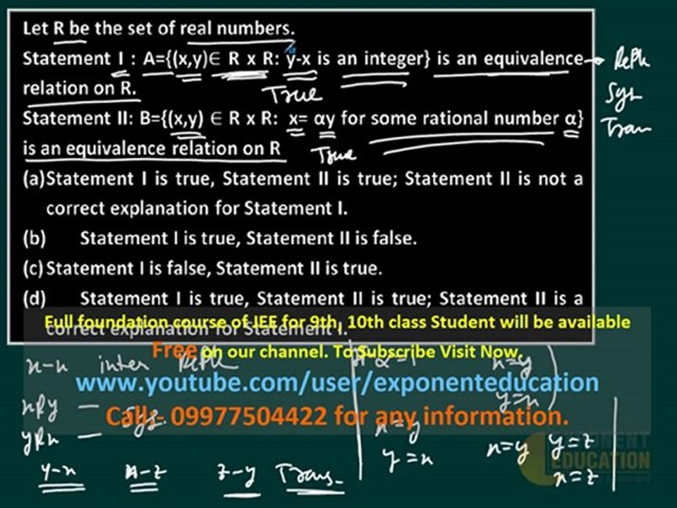 AIEEE Maths 2011 Solutions-7, Maths AIEEE video lectures, IIT JEE Maths,iit jee dvd,Jee mains,