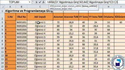 MS EXCEL 2010 uygulaması