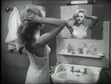 Madame Valentin, 3ème gauche 1959 Une femme au foyer s'informe au salon des arts ménagers sur appartement de type HLM équipé du confort moderne