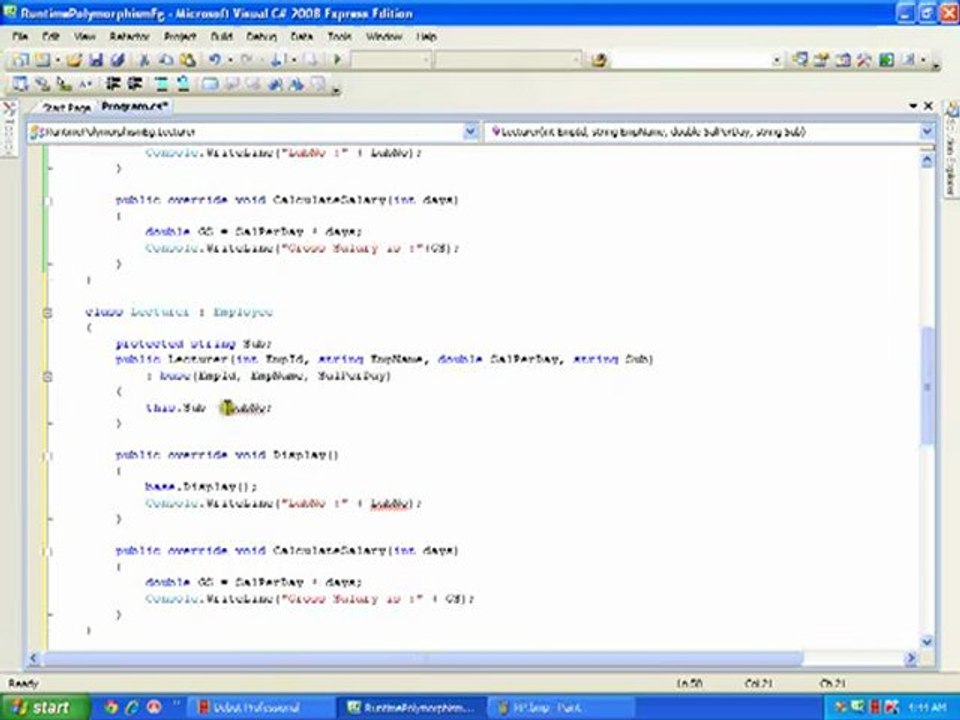 RuntimePolymorphismEg 24 of 30