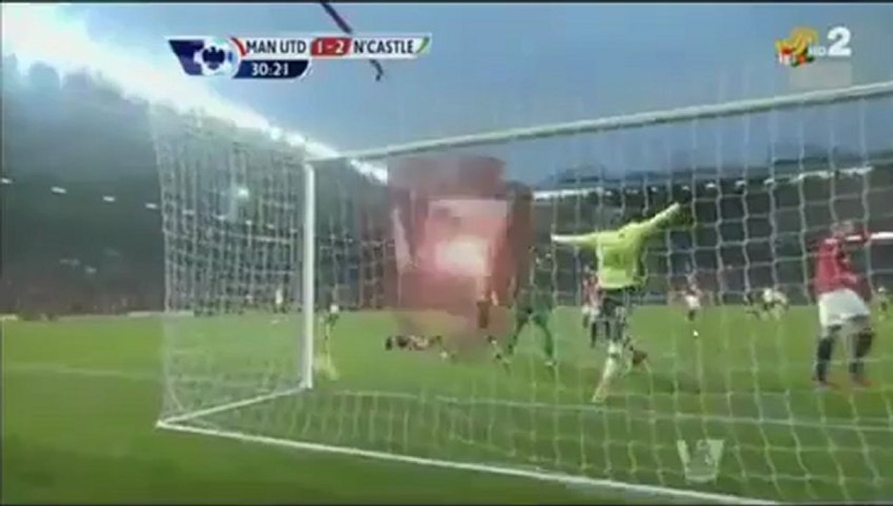 هدف نيوكاسل الثانى أمام مان يونايتد 2_1 إيفانز فى مرماه