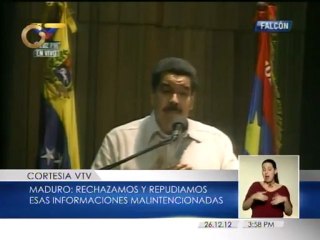 Maduro "repudia" informaciones sobre contradicciones en versiones oficiales sobre la enfermedad de Chávez