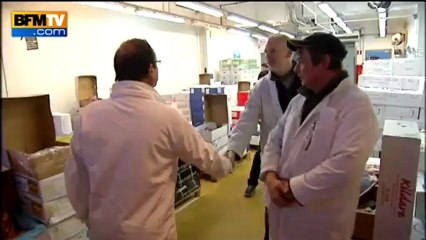 François Hollande en visite surprise à Rungis