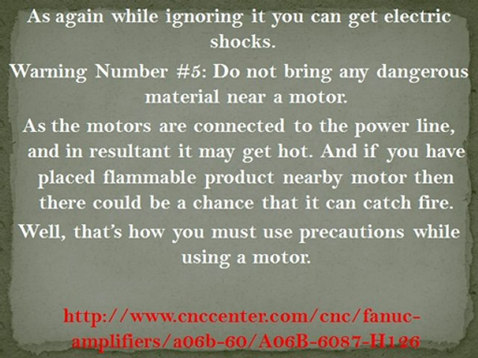 How Safety Precautions Should Be Used While Using FANUC Motor?