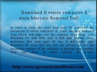 Uninstall Il vostro computer Ã¨ stato bloccato
