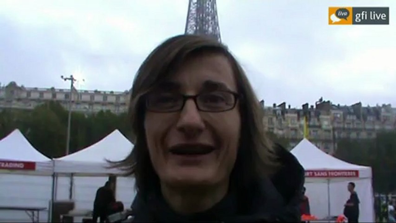 Christelle Daunay encourage l'équipe de Gfi Informatique !