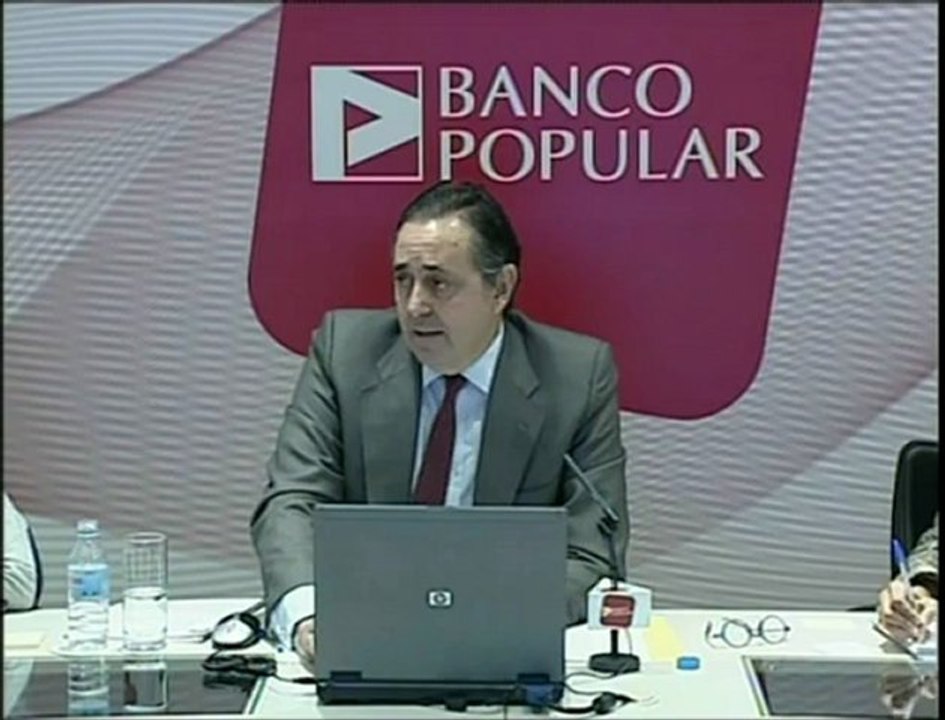 Part 1.Banco Popular, presidido por Angel Ron presenta sus resultados dentro de la crisis que atraviesa España
